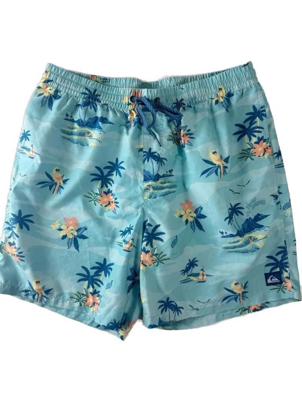 Quiksilver Men's 'Simple Pleasure' Scenic Print Elastic Waist Volley Swim Trunks